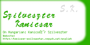 szilveszter kanicsar business card